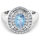 1.57 Carat Genuine Aquamarine and White Diamond 14K White Gold Ring-7