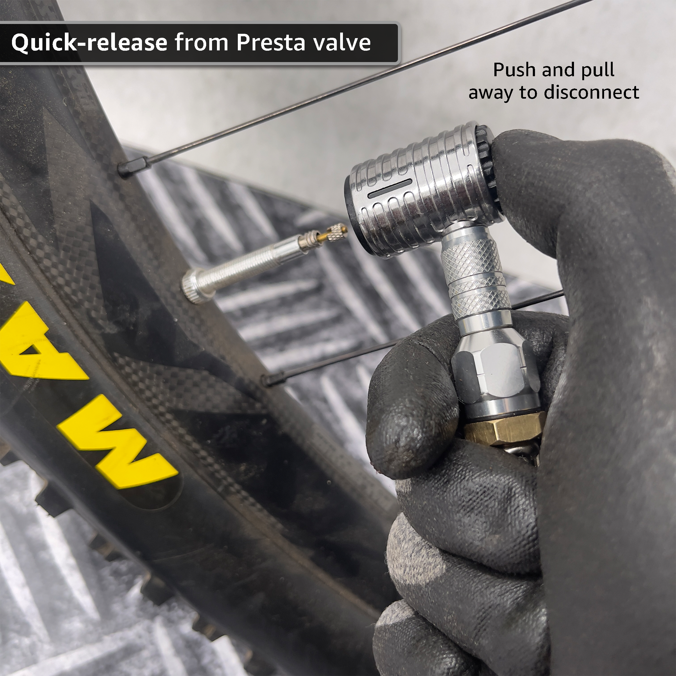 Lightning™ XP Locking Presta Air Chuck for Bike Tires - 1/4" F-NPT (Presta Valves)