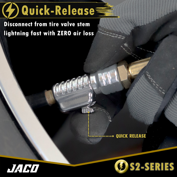 Lightning™ S2-Series Tire Air Chuck | Open Flow, 1/4" F-NPT (2 Pack)