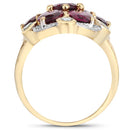 11.22 Carat Genuine Rhodolite and Blue Topaz .925 Sterling Silver Ring-5