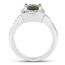 1.67 Carat Genuine Chrome Diopside & White Topaz .925 Sterling Silver Ring-5