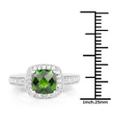 1.67 Carat Genuine Chrome Diopside & White Topaz .925 Sterling Silver Ring-6