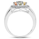1.54 Carat Genuine Multi Sapphire .925 Sterling Silver Ring-6