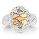 1.54 Carat Genuine Multi Sapphire .925 Sterling Silver Ring-8
