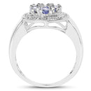 1.19 Carat Genuine Tanzanite .925 Sterling Silver Ring-5