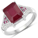 4.49 Carat Glass Filled Ruby and White Topaz .925 Sterling Silver Ring-4