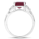 4.49 Carat Glass Filled Ruby and White Topaz .925 Sterling Silver Ring-5