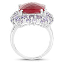 15.13 Carat Dyed Ruby & Tanzanite .925 Sterling Silver Ring-5