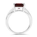 2.99 Carat Genuine Garnet and White Topaz .925 Sterling Silver Ring-5