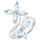 1.54 Carat Genuine Aquamarine .925 Sterling Silver Ring-5
