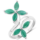 1.47 Carat Genuine Emerald .925 Sterling Silver Ring-2