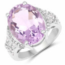 8.98 Carat Genuine Amethyst & White Topaz .925 Sterling Silver Ring-4