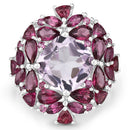 8.19 Carat Genuine Pink Amethyst and Rhodolite .925 Sterling Silver Ring-6