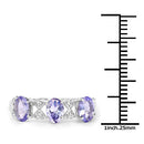 1.40 Carat Genuine Tanzanite and White Topaz .925 Sterling Silver Ring-6