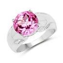 4.55 Carat Genuine Pink Topaz .925 Sterling Silver Ring-5