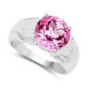 4.55 Carat Genuine Pink Topaz .925 Sterling Silver Ring-6