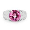 4.55 Carat Genuine Pink Topaz .925 Sterling Silver Ring-8