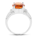 3.94 Carat Genuine Madeira Citrine & White Topaz .925 Sterling Silver Ring-5