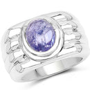3.55 Carat Genuine Tanzanite .925 Sterling Silver Ring-5