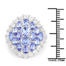 4.72 Carat Genuine Tanzanite and White Topaz .925 Sterling Silver Ring-6