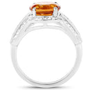 2.81 Carat Genuine Citrine and White Topaz .925 Sterling Silver Ring-5
