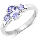 0.95 Carat Genuine Tanzanite .925 Sterling Silver Ring-4