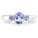 0.95 Carat Genuine Tanzanite .925 Sterling Silver Ring-6