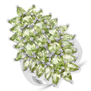 8.89 Carat Genuine Peridot .925 Sterling Silver Ring-4