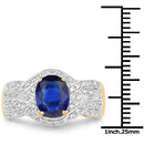 14K Yellow Gold Plated 2.56 Carat Genuine Kyanite and White Topaz .925 Sterling Silver Ring-7