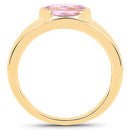 14K Yellow Gold Plated 2.40 Carat Genuine Kunzite .925 Sterling Silver Ring-6