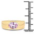 14K Yellow Gold Plated 2.40 Carat Genuine Kunzite .925 Sterling Silver Ring-7