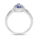 0.96 Carat Genuine Tanzanite and White Topaz .925 Sterling Silver Ring-5
