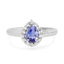 0.96 Carat Genuine Tanzanite and White Topaz .925 Sterling Silver Ring-6