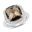 3.96 Carat Genuine Smoky Quartz .925 Sterling Silver Ring-4