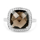 3.96 Carat Genuine Smoky Quartz .925 Sterling Silver Ring-6