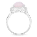 5.80 Carat Genuine Rose Quartz .925 Sterling Silver Ring-2