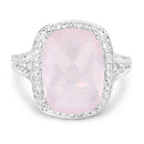 5.80 Carat Genuine Rose Quartz .925 Sterling Silver Ring-3