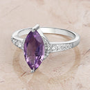 1.55 Carat Genuine Amethyst and White Topaz .925 Sterling Silver Ring-4