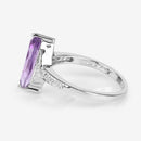 1.55 Carat Genuine Amethyst and White Topaz .925 Sterling Silver Ring-7