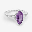 1.55 Carat Genuine Amethyst and White Topaz .925 Sterling Silver Ring-10
