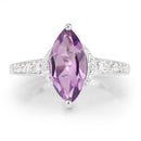 1.55 Carat Genuine Amethyst and White Topaz .925 Sterling Silver Ring-3