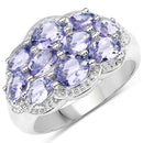 2.66 Carat Genuine Tanzanite .925 Sterling Silver Ring-4