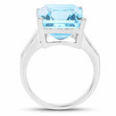 15.53 Carat Genuine Blue Topaz .925 Sterling Silver Ring-5