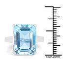 15.53 Carat Genuine Blue Topaz .925 Sterling Silver Ring-6