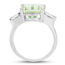 4.76 Carat Genuine Green Amethyst & White Topaz .925 Sterling Silver Ring-5