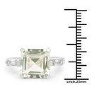 4.76 Carat Genuine Green Amethyst & White Topaz .925 Sterling Silver Ring-6
