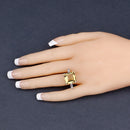 11.45 Carat Genuine Lemon Quartz and White Topaz .925 Sterling Silver Ring-14