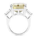 11.45 Carat Genuine Lemon Quartz and White Topaz .925 Sterling Silver Ring-6