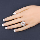 5.38 Carat Genuine Crystal Quartz and White Diamond .925 Sterling Silver Ring-5
