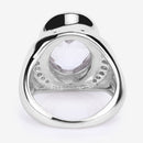 5.38 Carat Genuine Crystal Quartz and White Diamond .925 Sterling Silver Ring-6